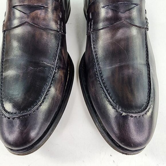 MAGNANNI THE MAINE DRESS LOAFERS US 8.5 M REED BROWN DISTRESSED SLIP-ON SHOES - Picture 8 of 13